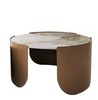 Журнальный столик Stone Antique M, Ø70х37 см, латунь, керамогранит