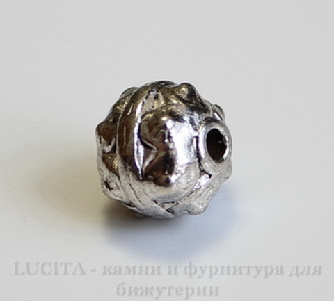 Бусина металлическая "Булава" 10х10 мм (цвет - античное серебро)