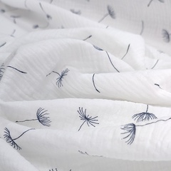 Муслин двухслойный "Одуванчики на молочном"