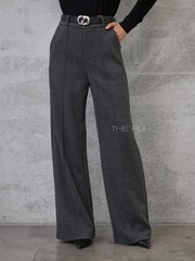 Прямые брюки темно-серого цвета с узором