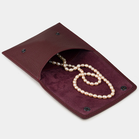 Кофр для украшений Grand из кожи теленка, бордового цвета