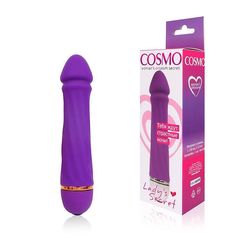 Фиолетовый силиконовый вибратор Cosmo - 13 см. - 