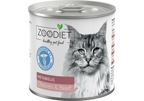 Zoodiet Metabolic Chicken & Beef конc. д/кошек для улучшения обмена веществ Курица и говядина 240г
