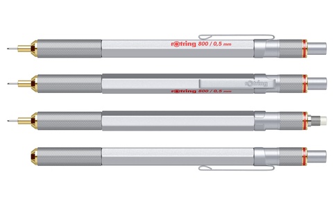 Карандаш механический Rotring 800 Matte Silver GT, 0.5 mm  (1904449)