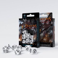 Dragons White & black (Opal) Dice Set (7)