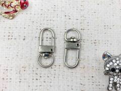 Карабин с кольцом, р. 3х1 см, никель