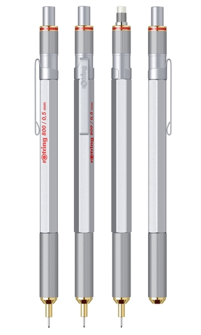 Карандаш механический Rotring 800 Matte Silver GT, 0.5 mm  (1904449)