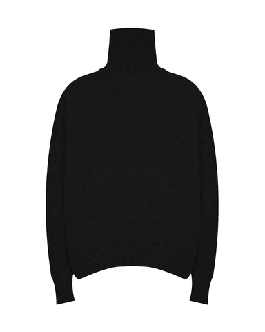 Свитер из смесового кашемира с высоким воротом черный