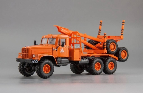 KRAZ-255L1 timber carrier (6x6) 1980 orange 1:43 Nash Avtoprom