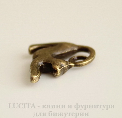 Подвеска "Кошка" 17х14 мм (цвет - античная бронза)