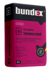 33 Штукатурка гипсовая теплоизоляционная "Бундекс Термослой" (30 кг) бело-бежевый (аналог ЕК TG 40)