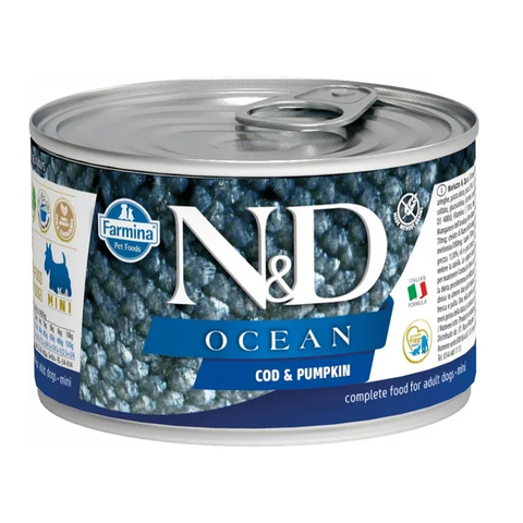 Влажный корм N&D DOG OCEAN COD&PUMPKIN Adult mini с треской и тыквой для собак мелких пород 140г