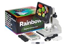 Микроскоп цифровой Levenhuk Rainbow DM700 LCD с набором микропрепаратов