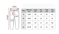 таблица размеров брюк