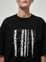 Футболка с принтом "Кот пришел назад". Черная