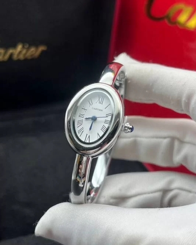 Часы CARTIER baignoire oвальные цвет белое золото