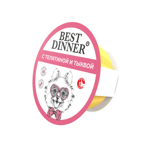 Best Dinner С телятиной и тыквой для собак (упаковка 12 шт * 100 г)