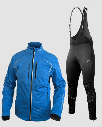 Утеплённый лыжный костюм 905 Victory Code Win Tempo Dynamic Blue с высокой спинкой