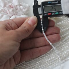 Жемчуг натуральный речной, рис, 2,8-3,8 мм, 1 нить, Ж015