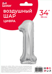 К 34''/86 см, Цифра ЭКО, Серебро, 