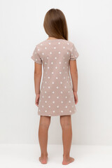 сорочка  для девочки  К 1156/кофейный,маленькие яблочки