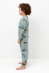 пижама  для мальчика  К 1561/холодная мята,тракторы