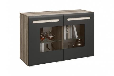 Комод Наоми со стеклом КМ-10 дуб каньон / графит