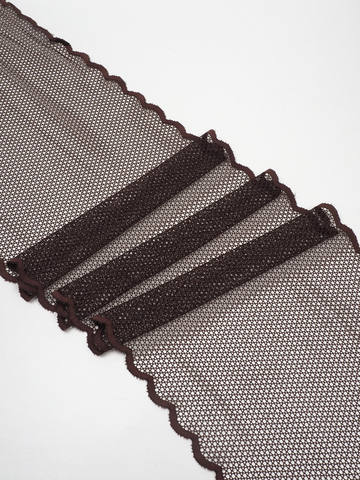 Эластичное кружево шоколад крупная ячейка ширина 20 см