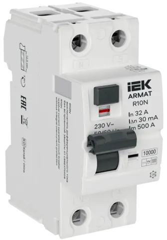 ARMAT Выключатель дифференциального тока R10N 2P 32А 30мА тип B IEK