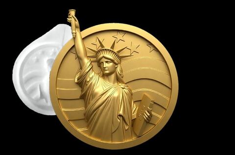 Силиконовый молд № 506 Медальон Статуя Свободы