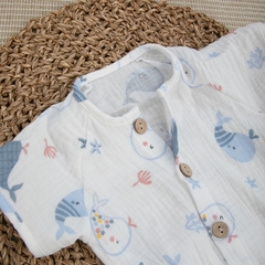 Боди с коротким рукавом из муслина