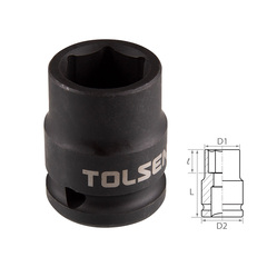 TOLSEN (TT18217) Головка торцевая ударная шестигранная 1/2", 17 мм