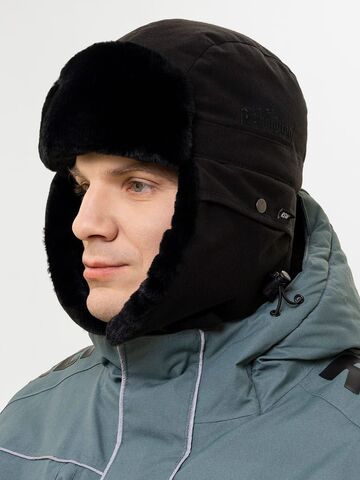 Зимняя шапка ушанка для охоты Remington Disguise Black на remingtonn.ru
