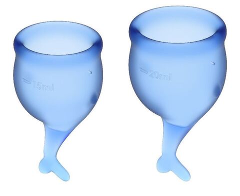 Набор синих менструальных чаш Feel secure Menstrual Cup - Satisfyer 4002262