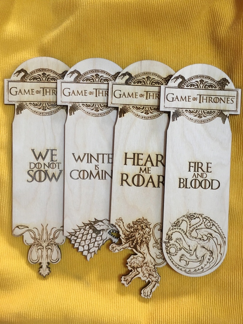 Закладка для книги Игра Престолов Дом Грейджоев светлая/ Game of Thrones  House Greyjoy / Ручная работа Дерево купить в магазине Игротей