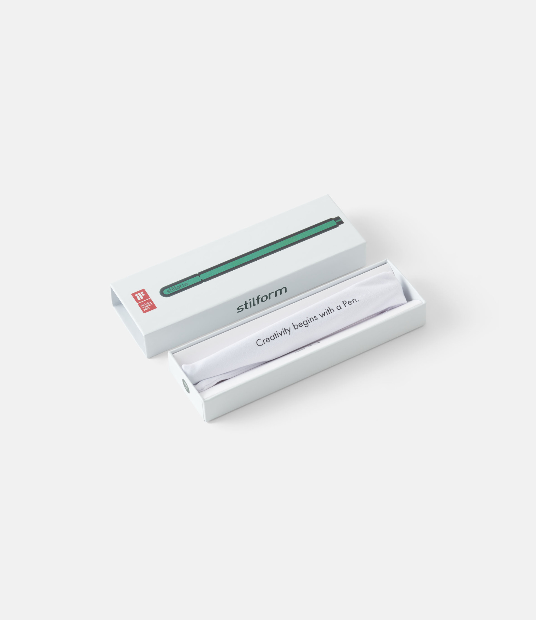 Stilform Arc Aurora Green — гелевая ручка из алюминия