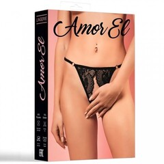 Трусики с доступом кружевные Amor El, черный M