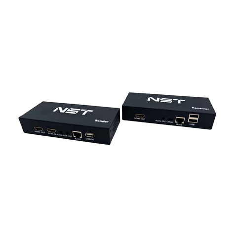 Удлинитель KVM NST KVM HDMI+USB удлинитель по сети Ethernet с поддержкой передачи ИК, Audio, RS232