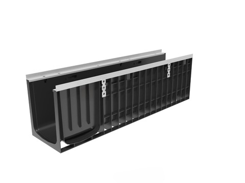 Лоток водоотводный Gidrolica Super DN200 ЛВ-20.24,6.30 – пластиковый, класс нагрузки E600