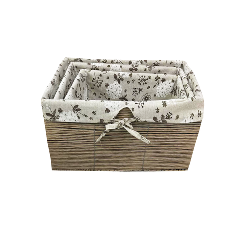 Набор декоративных корзин Indalsälven, 39,5*29,5*21,5 / 35*25*19 / 31*21*17 cm., материалы: бумага/полиэстер/металл