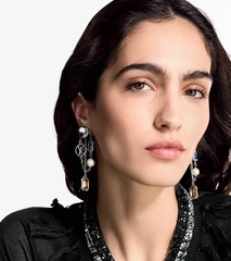 27046-Серьги из латуни в стиле LOUIS VUITTON вставки муранское стекло