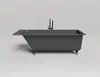 Salini 104823M Salini CASCATA KIT Встраиваемая ванна с прямоугольной чашей 1698х747х600 мм, донный клапан "Click-Clack" белый, сифон, ножки, S-Stone, белый матовый