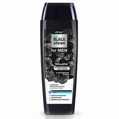 Гель - душ с активным углем для мытья волос, тела и бороды , 400 мл ( Black Clean For Men )