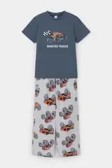 пижама  для мальчика  К 1599/винтажный синий,машины