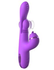 Фиолетовый вибратор с тройной стимуляцией Intimotion Pulse Pro - 24 см. - 