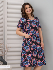 Халат Х-058/синийголубой-пион