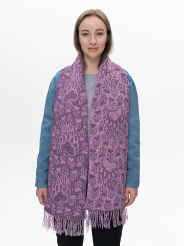 Шарф «Медвежий След» сиреневого цвета (С бахромой)