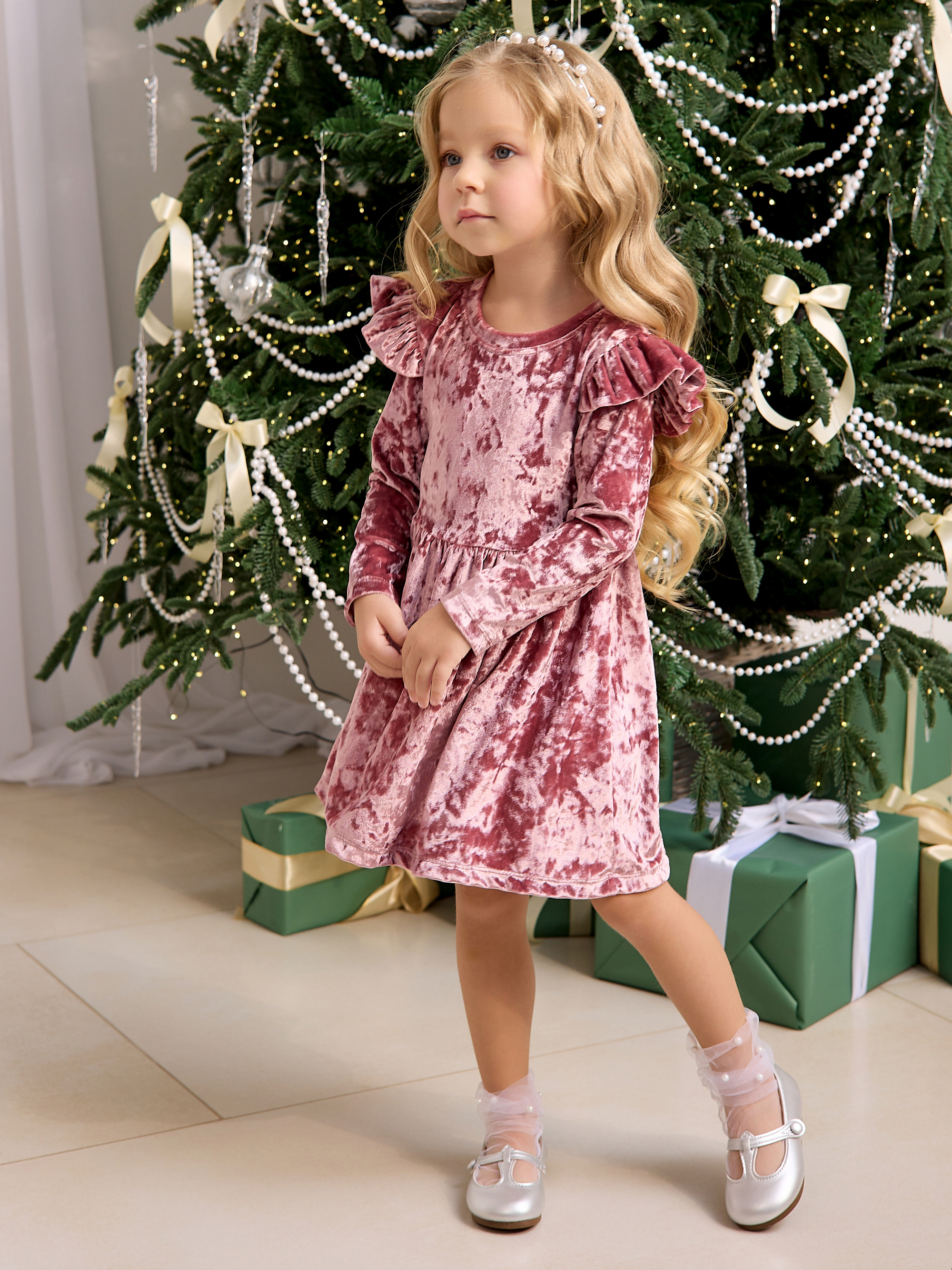 Платье Фея бархат роза