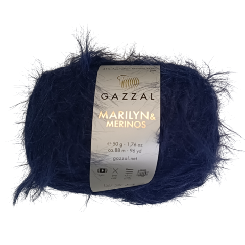 Пряжа Gazzal Marilyn & Merinos 8273 тёмно-синий