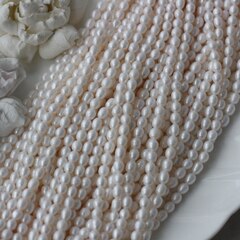 Жемчуг натуральный речной, рис, 4,8-6,5 мм, 1 нить, Ж021